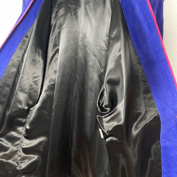 VTG Mary Hoffman Electric Blue Leather Coat Handmade Custom One of Kind - Picture 11 of 16